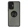 Xiaomi Redmi Note 10 Pro Kılıf Montreal Yüzüklü Silikon Kapak - Siyah