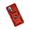 Xiaomi Redmi Note 10 Pro Kılıf Pars Lens Yüzüklü Silikon - Kırmızı