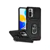 Xiaomi Redmi Note 10 Pro Kılıf Pars Lens Yüzüklü Silikon - Siyah