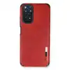 Xiaomi Redmi Note 11 Kılıf Loop Deri Silikon - Kırmızı