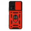 Xiaomi Redmi Note 11t Kılıf Pars Lens Yüzüklü Silikon - Kırmızı