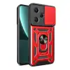 Xiaomi Redmi Note 13 Pro Plus Kılıf Pars Lens Yüzüklü Silikon - Kırmızı