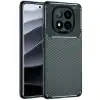 Xiaomi Redmi Note 14 Pro Plus Kılıf Auto Focus Karbon Kapak - Koyu Yeşil