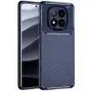 Xiaomi Redmi Note 14 Pro Plus Kılıf Auto Focus Karbon Kapak - Lacivert