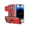 Xiaomi Redmi Note 14 Pro Plus Kılıf Pars Lens Yüzüklü Silikon - Kırmızı