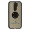 Xiaomi Redmi Note 8 Pro Kılıf Montreal Yüzüklü Silikon Kapak - Siyah