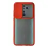Xiaomi Redmi Note 8 Pro Kılıf Palm Buzlu Kamera Sürgülü Silikon - Kırmızı