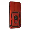 Xiaomi Redmi Note 8 Pro Kılıf Pars Lens Yüzüklü Silikon - Kırmızı