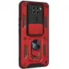 Xiaomi Redmi Note 9 4g Kılıf Pars Lens Yüzüklü Silikon - Kırmızı