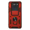 Xiaomi Redmi Note 9 Kılıf Pars Lens Yüzüklü Silikon - Kırmızı