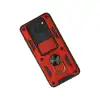 Xiaomi Redmi Note 9 Kılıf Pars Lens Yüzüklü Silikon - Kırmızı