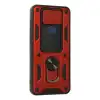 Xiaomi Redmi Note 9 Kılıf Pars Lens Yüzüklü Silikon - Kırmızı