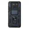 Xiaomi Redmi Note 9 Kılıf Pars Lens Yüzüklü Silikon - Lacivert