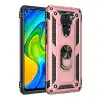 Xiaomi Redmi Note 9 Kılıf Sofya Yüzüklü Silikon Kapak - Rose