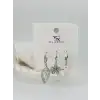 Yaprak Detaylı Üçlü Kombin Küpe