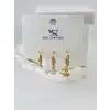 Zirkon Taşlı Üçlü Kombin Küpe