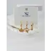 Zirkon Taşlı Üçlü Kombin Küpe