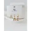 Zirkon Taşlı Üçlü Kombin Küpe