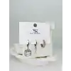 Zirkon Taşlı Üçlü Kombin Küpe