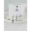 Zirkon Taşlı Üçlü Kombin Küpe