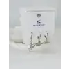 Zirkon Taşlı Üçlü Kombin Küpe