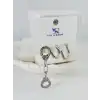 Zirkon Taşlı Üçlü Kombin Küpe