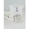 Zirkon Taşlı Üçlü Kombin Küpe