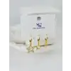 Zirkon Taşlı Üçlü Kombin Küpe