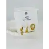 Zirkon Taşlı Üçlü Kombin Küpe