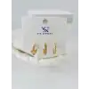 Zirkon Taşlı Üçlü Kombin Küpe