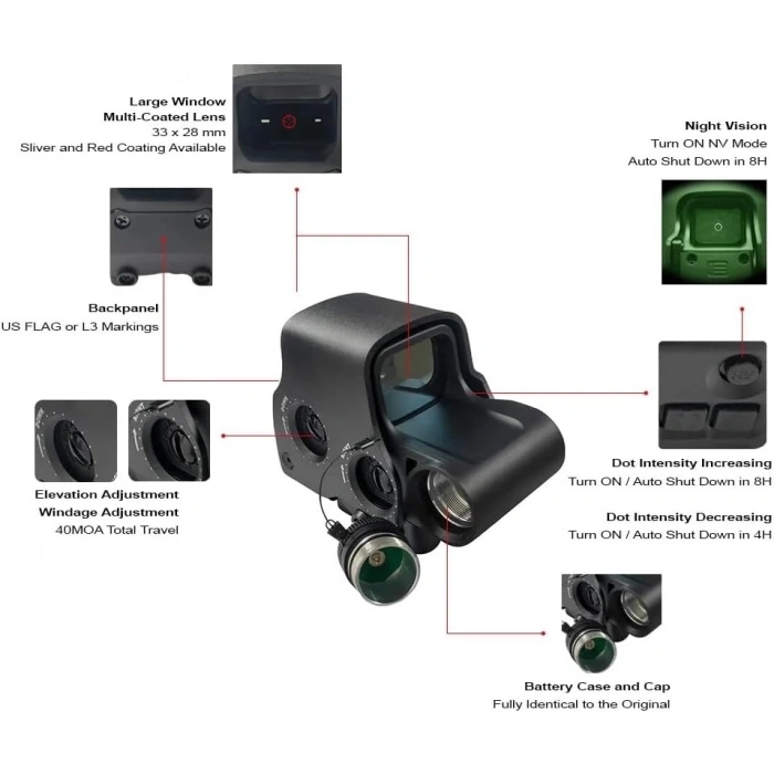 558 Metal Holografik Kırmızı/yeşil Nokta Nişangahı