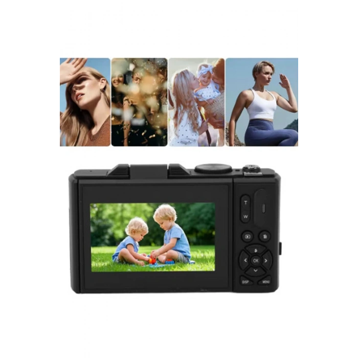 5k 75mp Hd Dijital Kamera 18x Dijital Zoom, Flaşlı,3.0 İnç Ekranlı Fotoğraf Makinesi