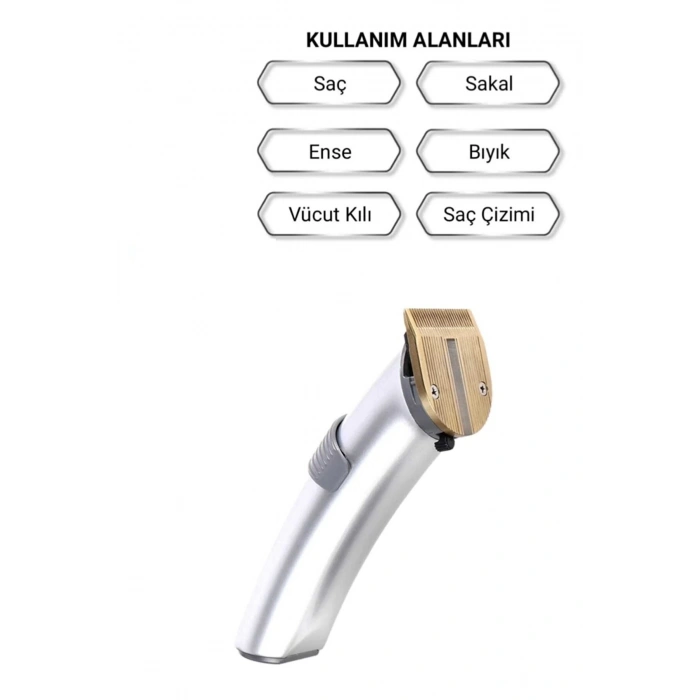 609 Profesyonel Şarjlı Saç Sakal Kesme Tıraş Makinesi Erkek Tıraş Makine Seti
