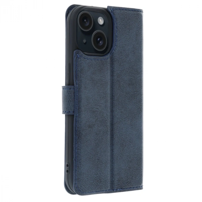 Apple İphone 15 Trend S Plus Kapaklı Kılıf - Lacivert