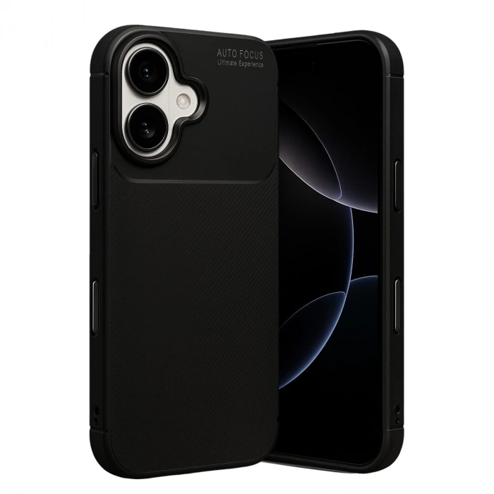 Apple İphone 17 Auto Focus Karbon Kapak - Siyah