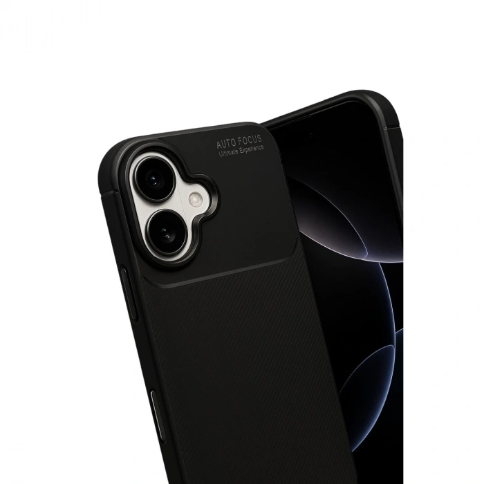 Apple İphone 17 Auto Focus Karbon Kapak - Siyah