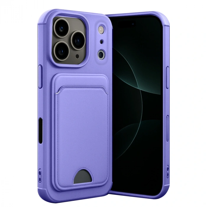 Apple İphone 17 Pro Kelvin Kartvizitli Silikon - Lila