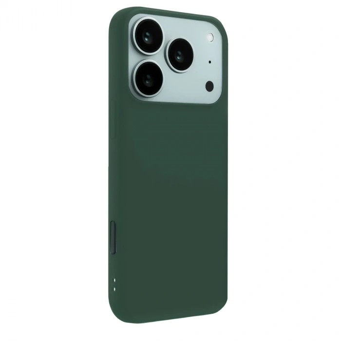 Apple İphone 17 Pro Nano İçi Kadife Silikon - Koyu Yeşil