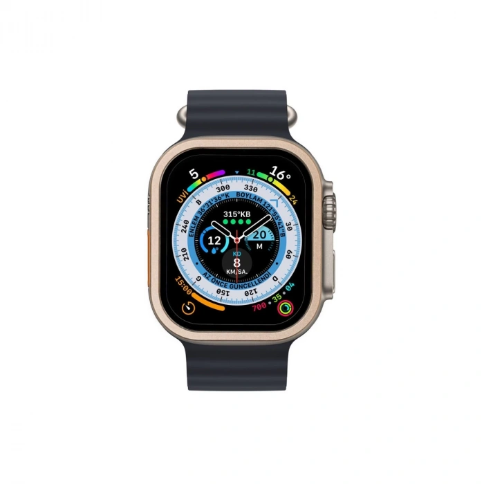 Apple Watch Ultra 49mm Alüminyum Kasa Cam Ekran Koruyucu - Gold