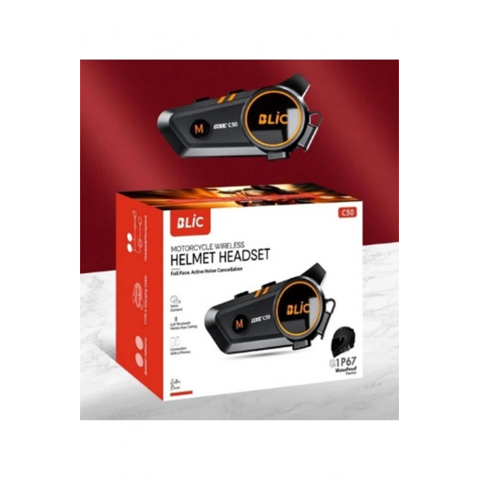 C50 Motosiklet Intercom Kask Kulaklık 1000 Mah Rgb Işıklı Bluetooth Kulaklık Ip67
