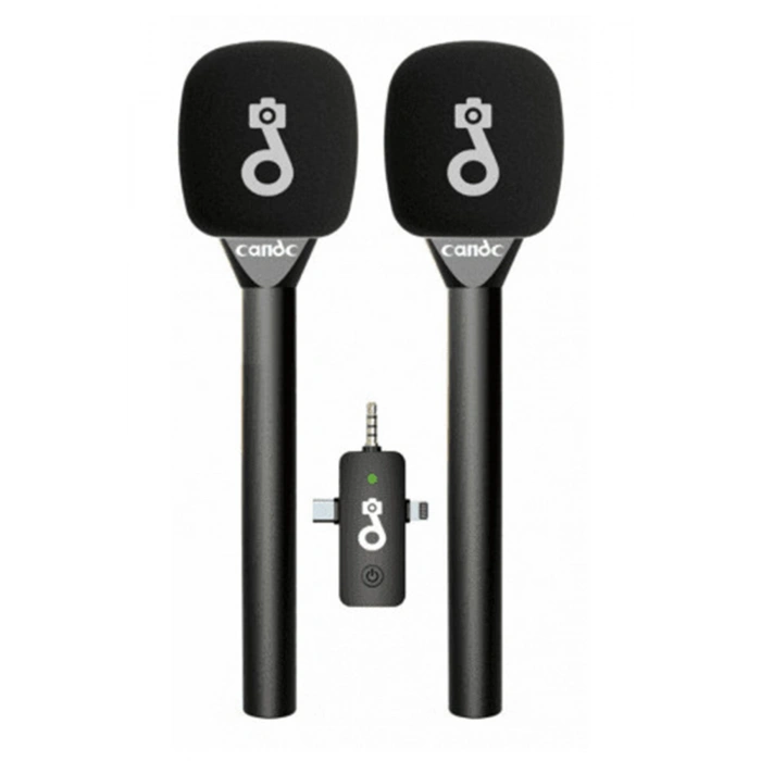 Çift Mikrofonlu Profosyonel Kablosuz Yüksek Kaliteli Ses Kaydı Röportaj Mikrofonu