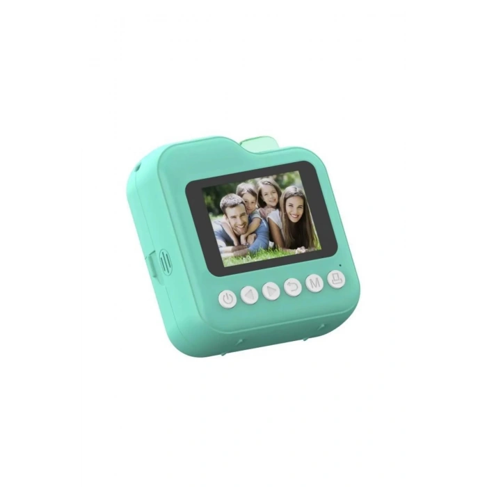 Dijital Video Kayıt Fotoğraf Çocuk Kamerası Anlık Termal Resim Kağıt Baskılı Mavi