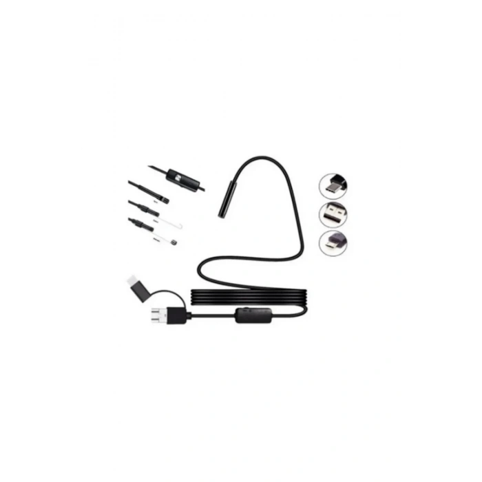 Endoskop Yılan Video Kamera Led’li 10 Metre 7 Mm Sert Kablo