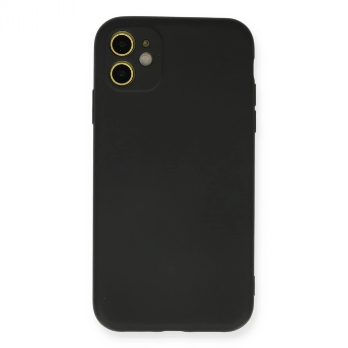 İphone 11 Kılıf Nano İçi Kadife Silikon - Siyah