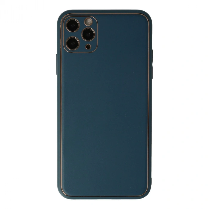 İphone 11 Pro Kılıf Coco Deri Silikon Kapak - Mavi