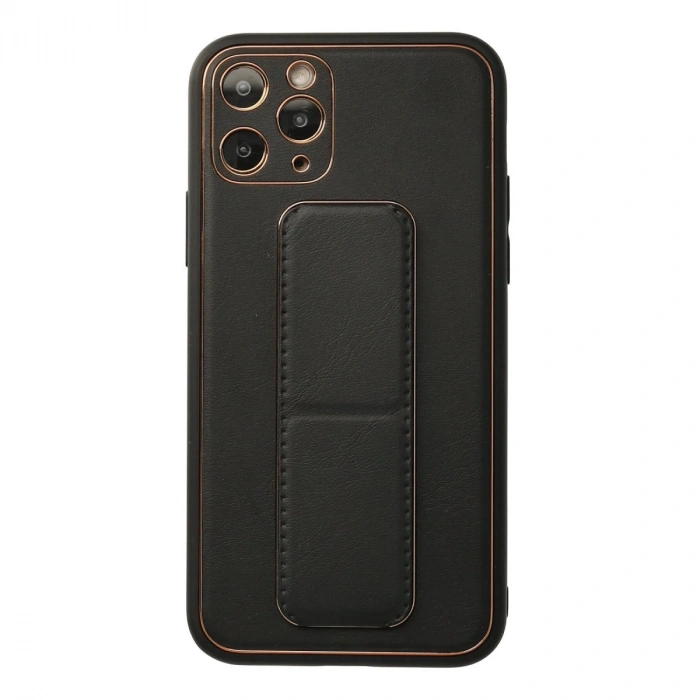 İphone 11 Pro Kılıf Coco Deri Standlı Kapak - Siyah
