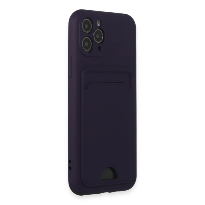 İphone 11 Pro Kılıf Kelvin Kartvizitli Silikon - Derin Mor