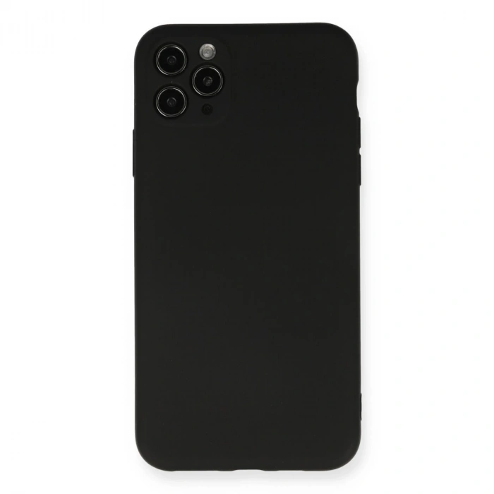 İphone 11 Pro Max Kılıf Nano İçi Kadife Silikon - Siyah