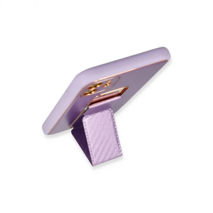 İphone 12 Kılıf Coco Karbon Standlı Kapak - Mor