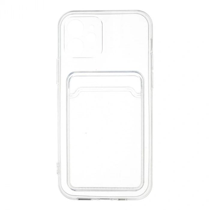 İphone 12 Kılıf Kart Şeffaf Silikon - Şeffaf